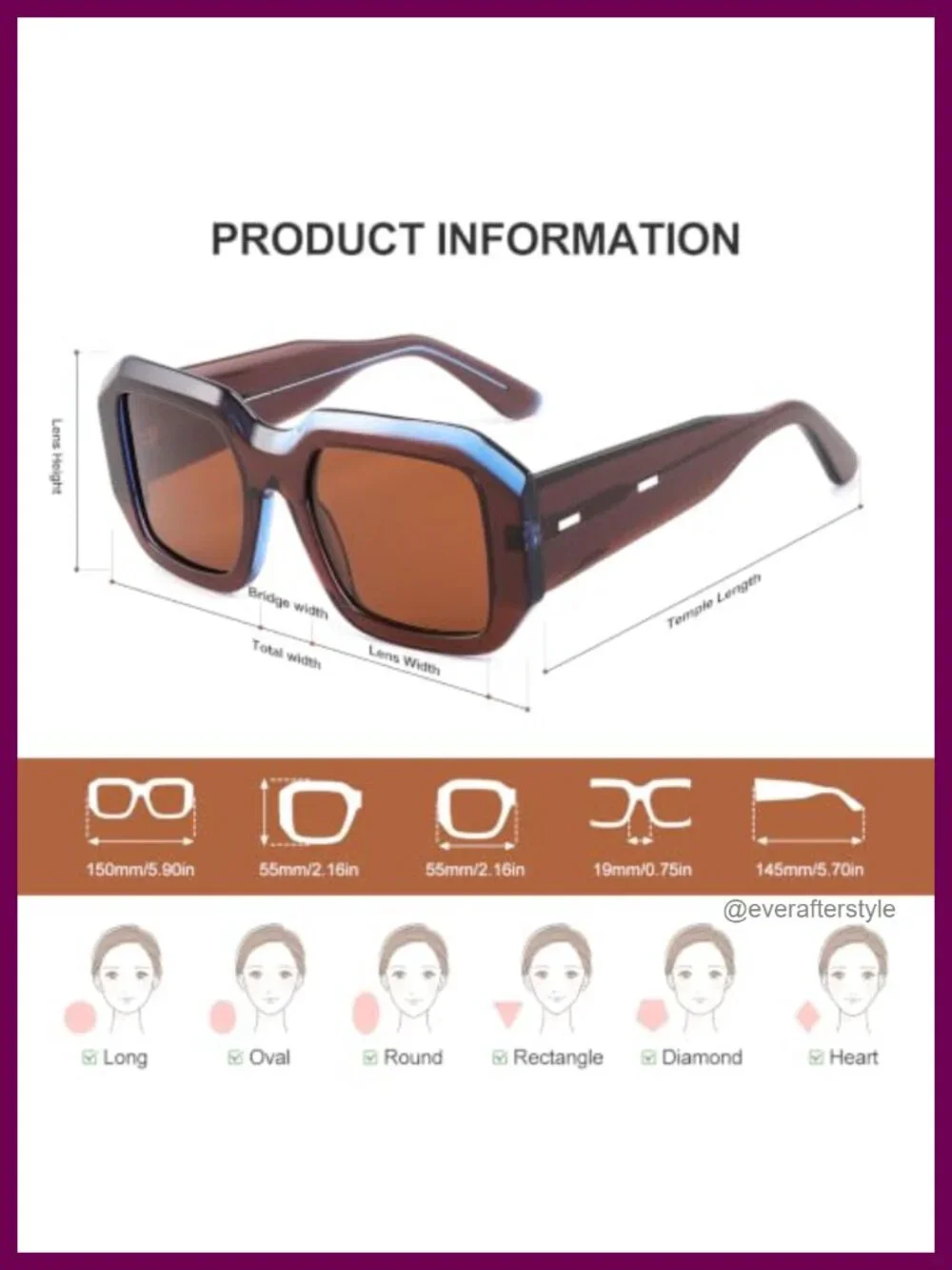 Oversized Acetate Polarized Sunglasses for Women UV400 Protection